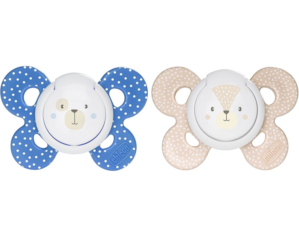 CHUPETA COMFORT CHICCO SILICONE AZUL 6-16 MESES 2 UNIDADES