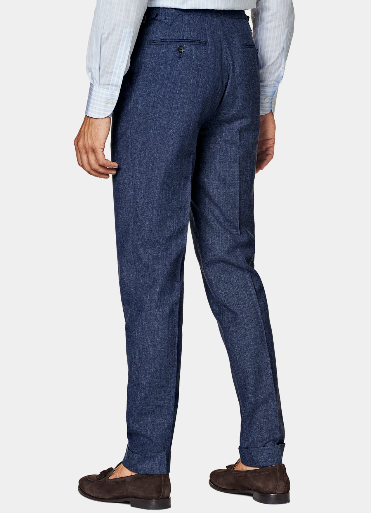 Costume Havana coupe Tailored bleu moyen