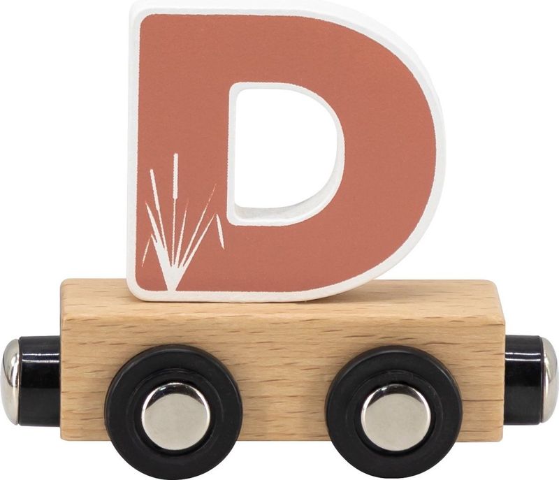 Tryco - Lettertrein - Letter D - Hout - Bruin, Naturel