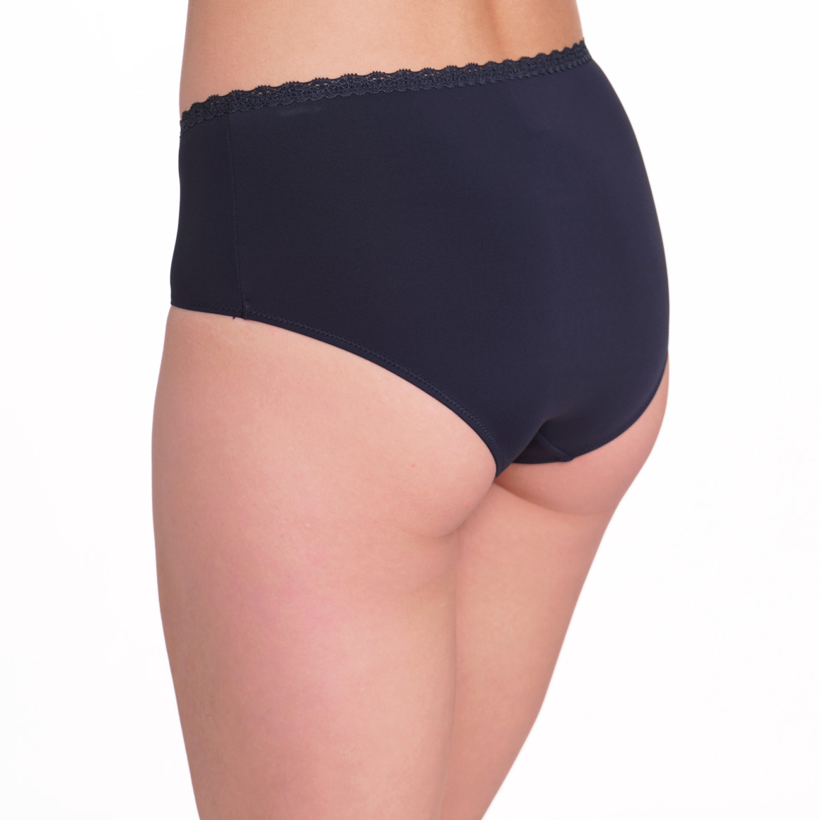 Gina Benotti 5 Damen Pantys mit Spitze dunkelblau / rot / rosa