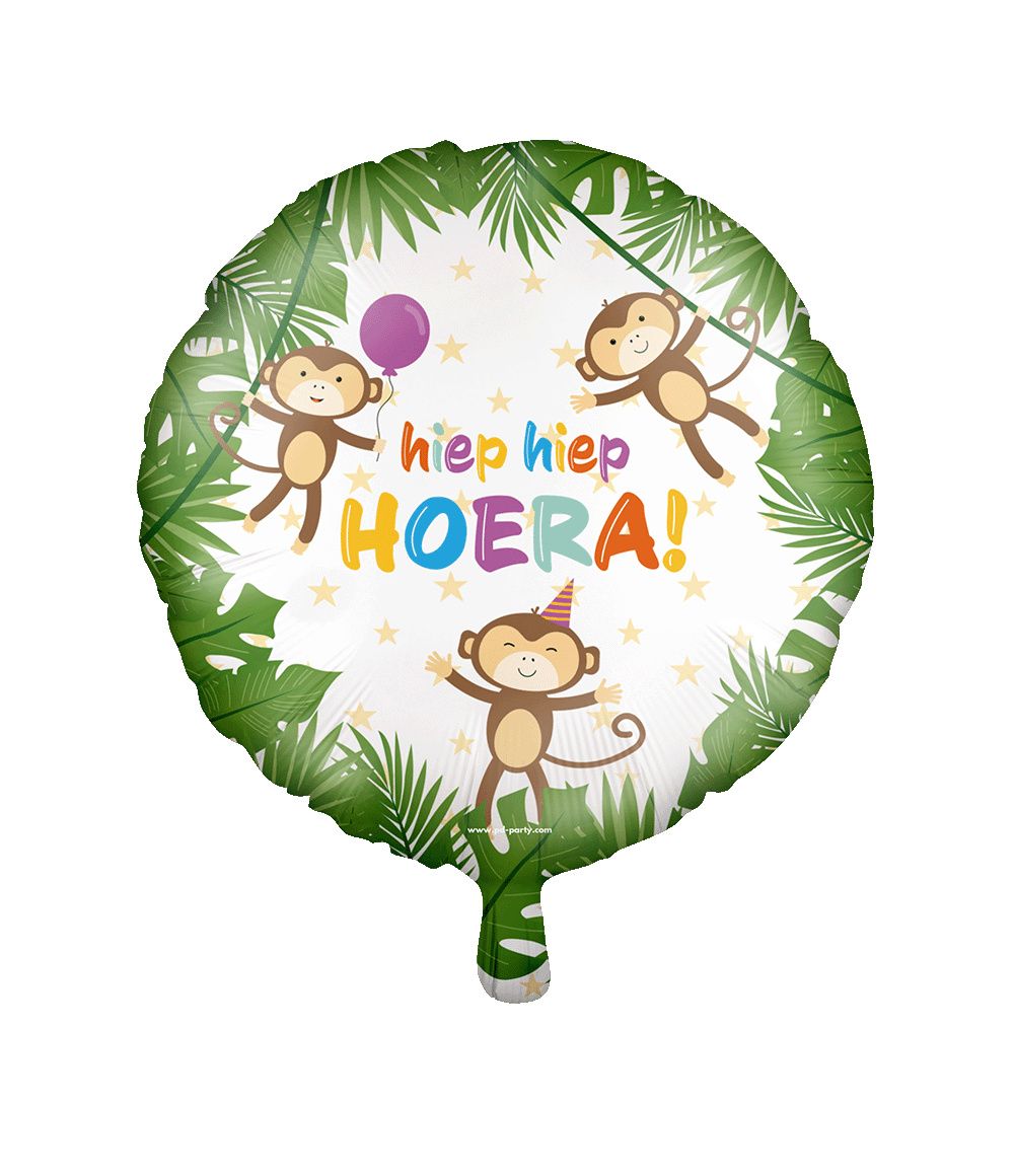 Hiep Hiep Hoera Helium Ballon Jungle Leeg 46cm