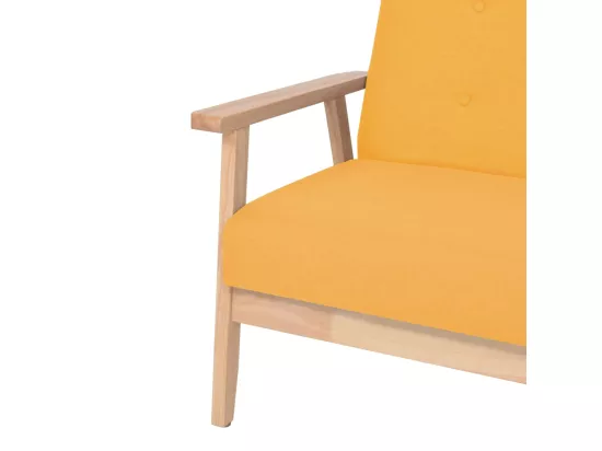 Ensemble de canapé 2 pièces Tissu jaune