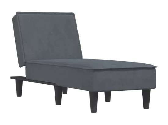 Prolenta Premium - Chaise longue gris foncé velours