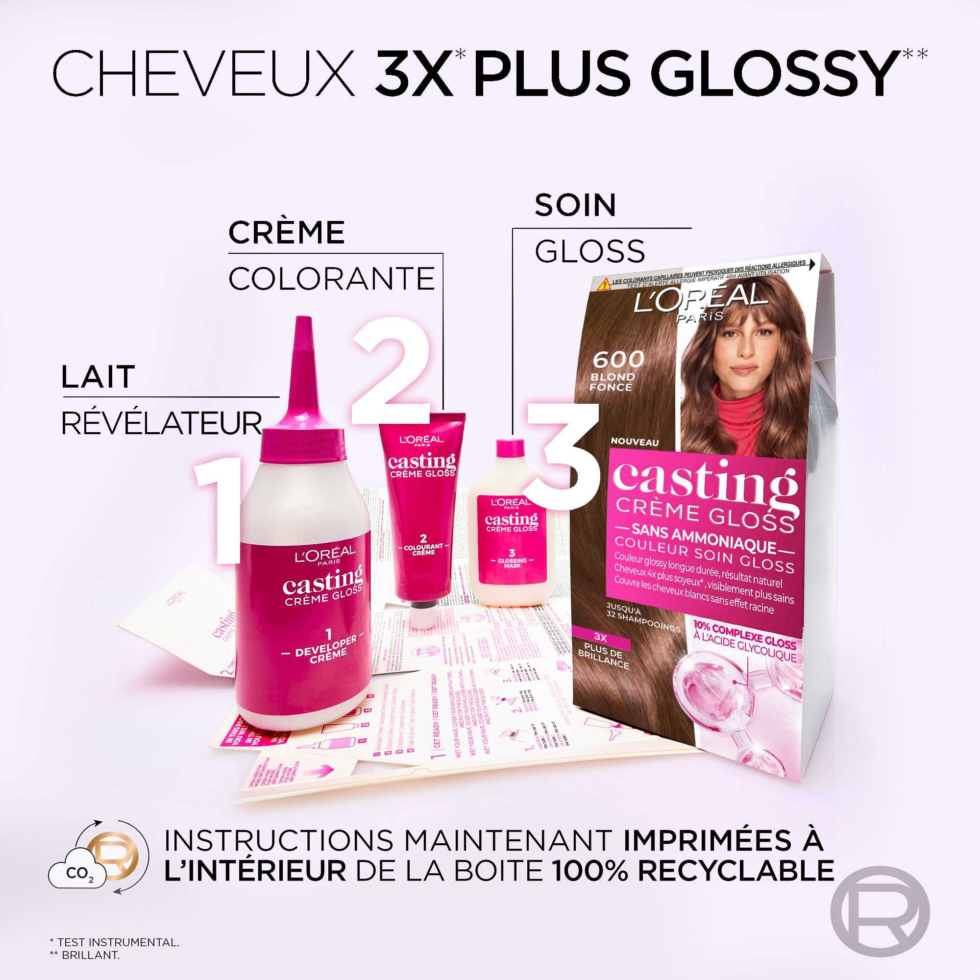 Casting Crème Gloss Châtain · Couleur soin, reflets ultra brillants