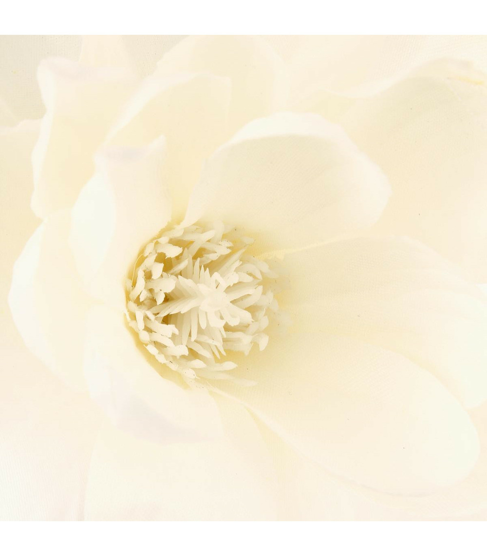 Composition florale artificielle magnolias blanc vase en céramique h 73 cm