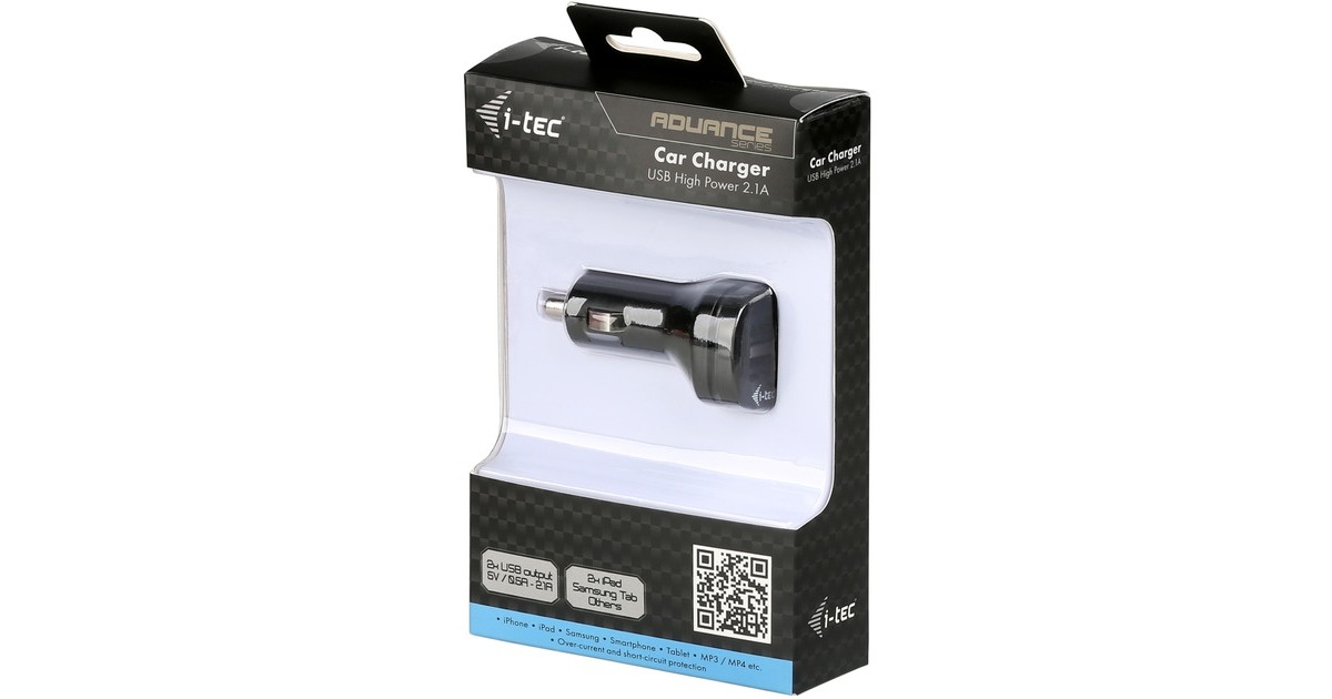 i-tecDual USB Car Charger 2.1 A  (Zwart)