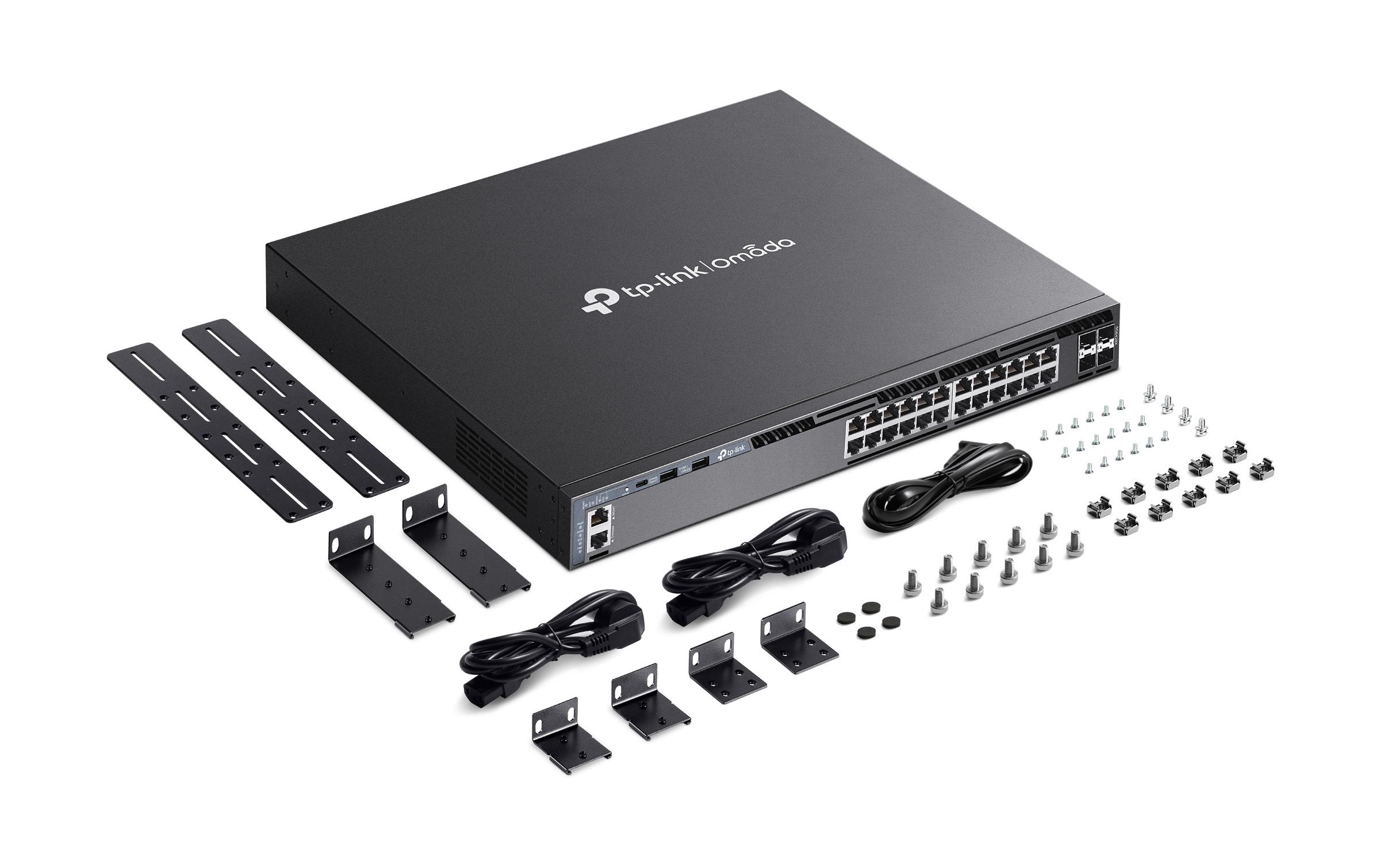 Omada L3 Switch 24 x 1G + 4 x 10G Ports SG6428X 28 Port<br>Omada 24-Port Gigabit Stackable L3 Managed Switch mit 4 10G Slots