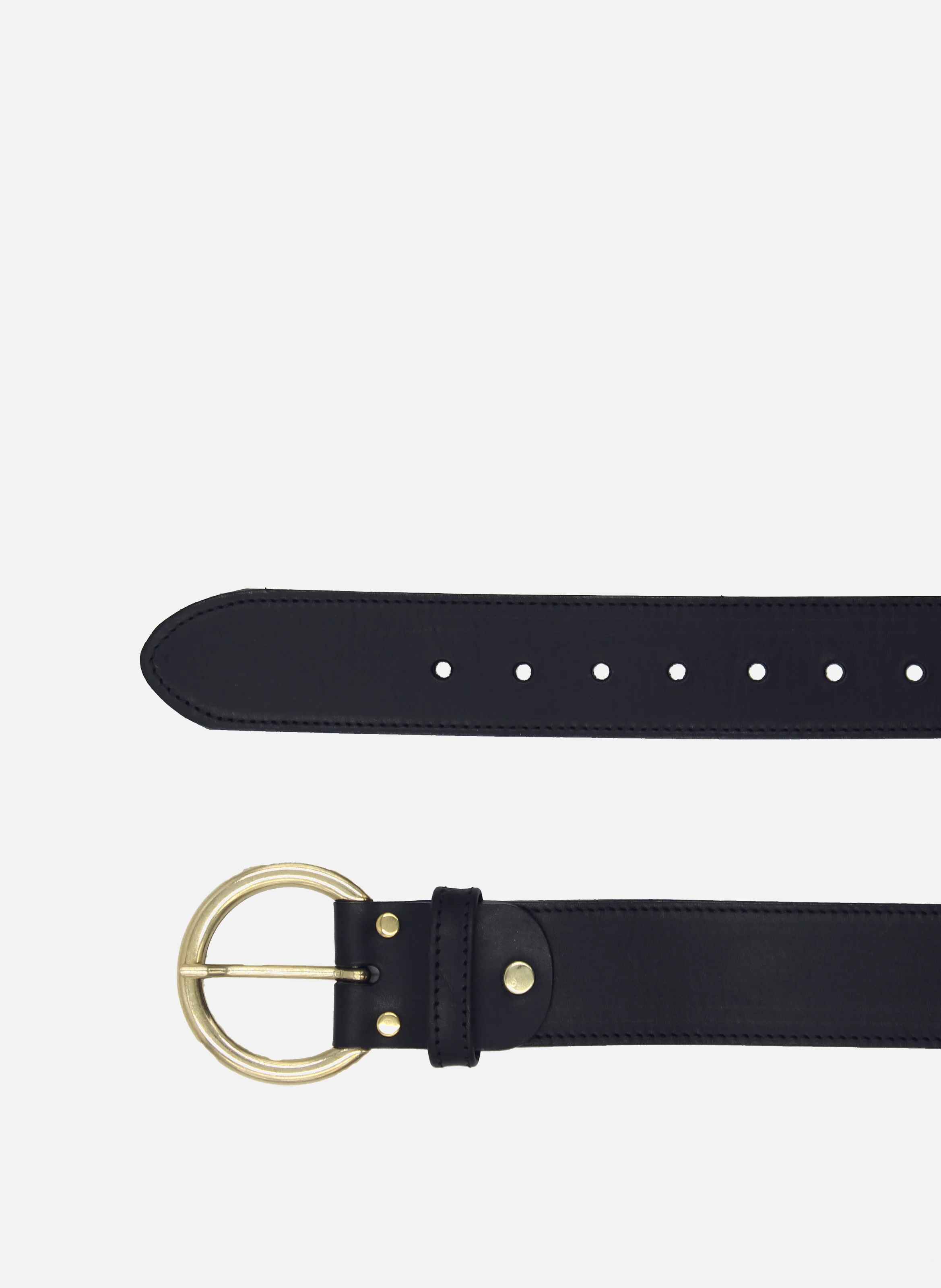 Ceinture bohème cuir lisse | Noir