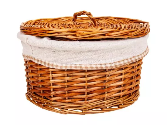 Set de 2 boîtes en osier marron