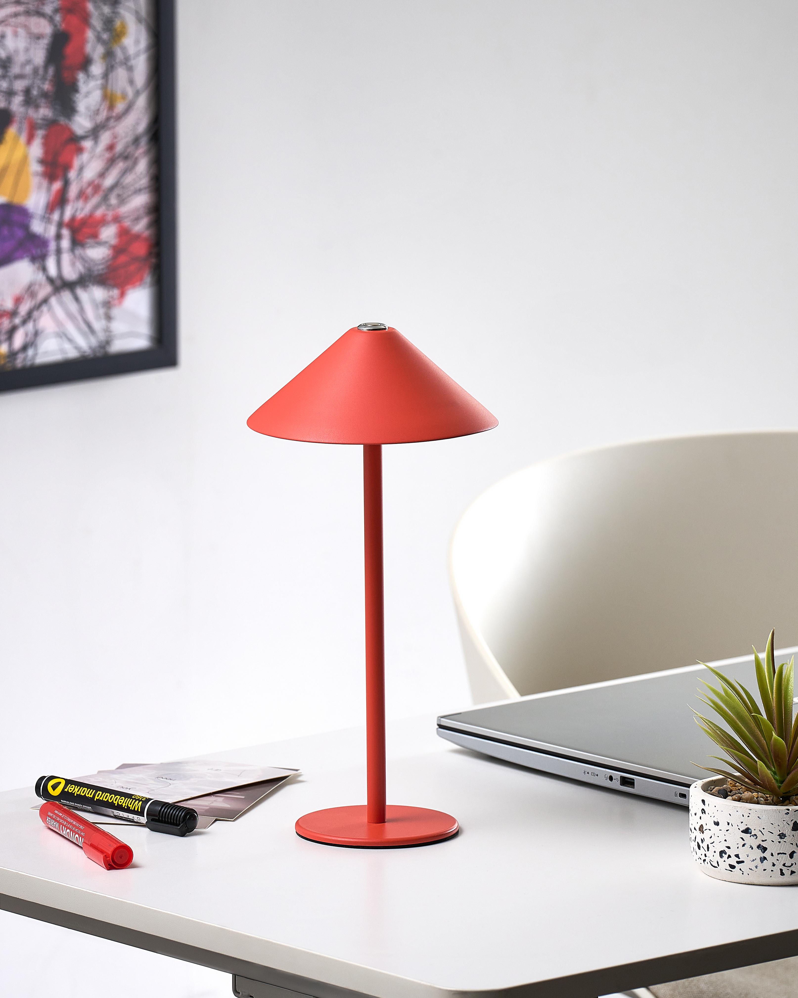 LED draadloze tafellamp MODJO met dimmer Metaal Rood