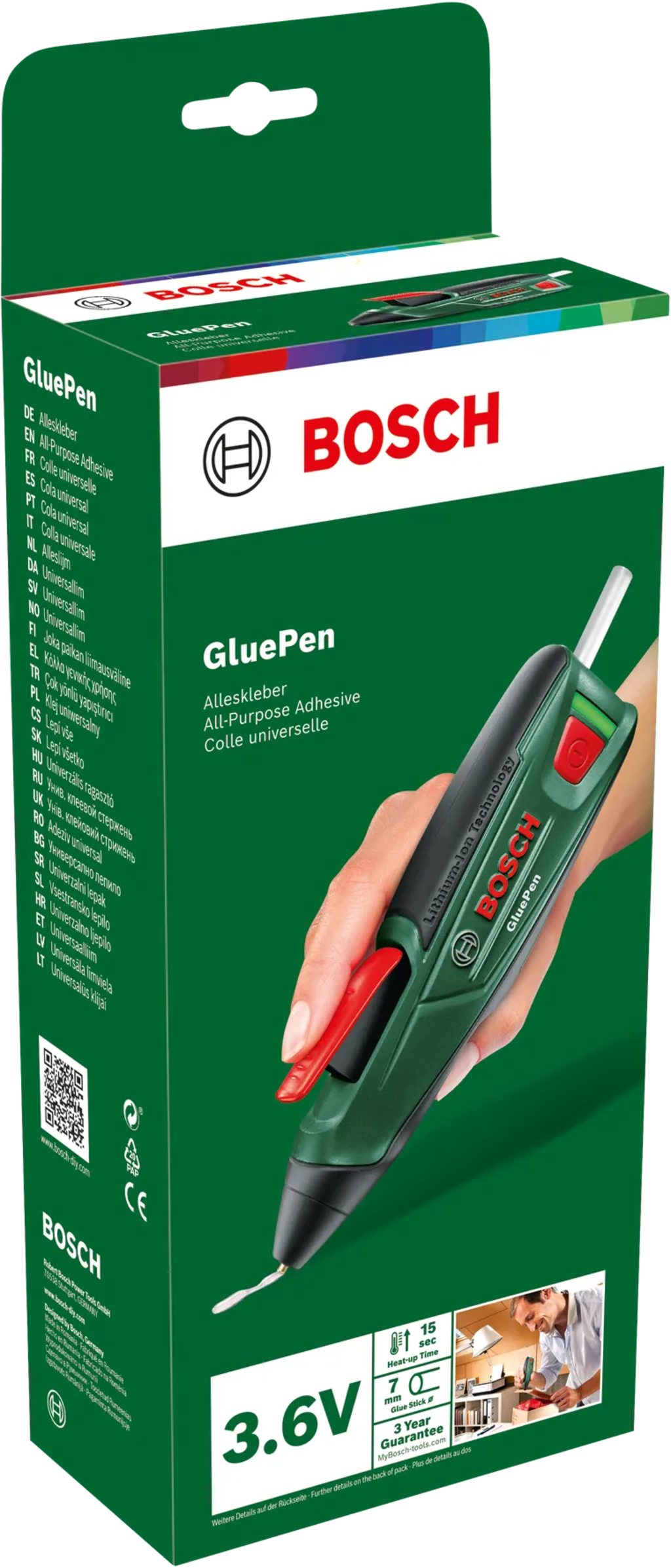 Bosch Home & Garden  GluePen    Kabellose Akku Heißklebepistole für vielseitige Anwendungen