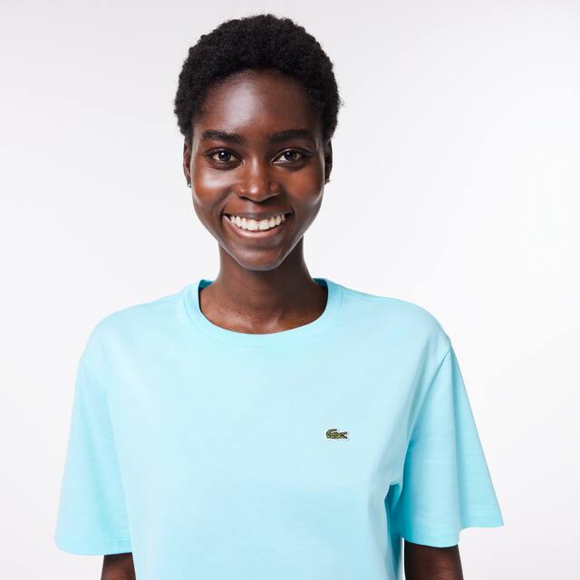 T-shirt à col rond en coton premium T-Shirts - Bleu - Lacoste - Femme