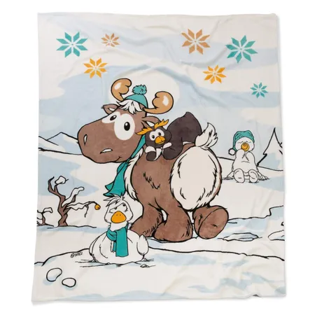 NICI Fleecedecke Rentier, Pinguin, Schneegans und Schneemann