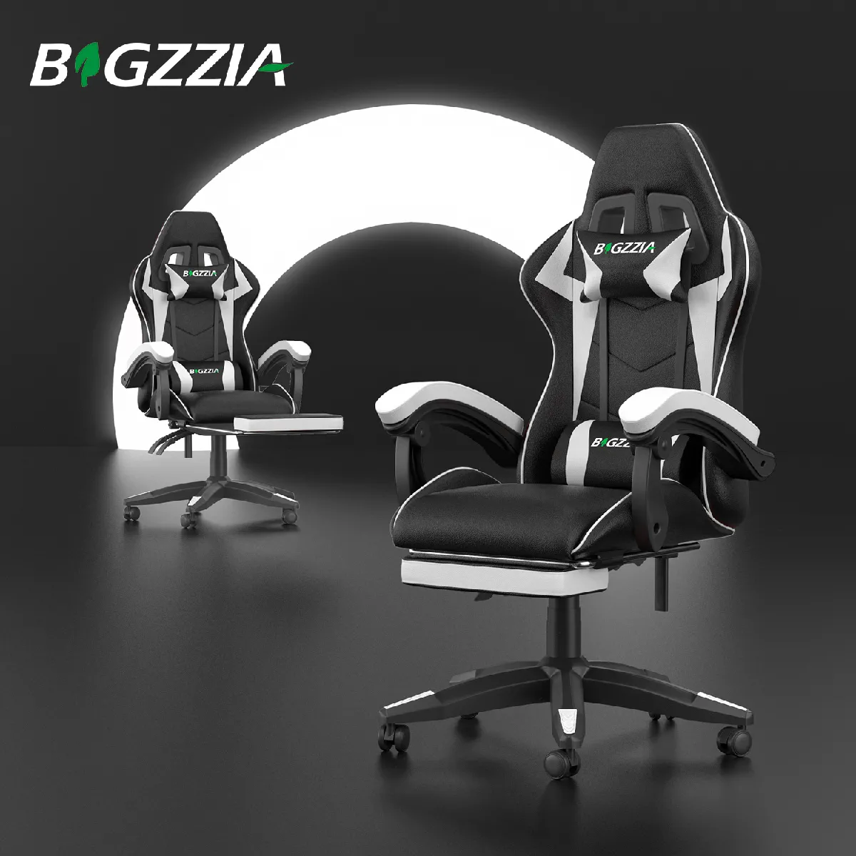 BIGZZIA Chaise gaming Noir/Blanc