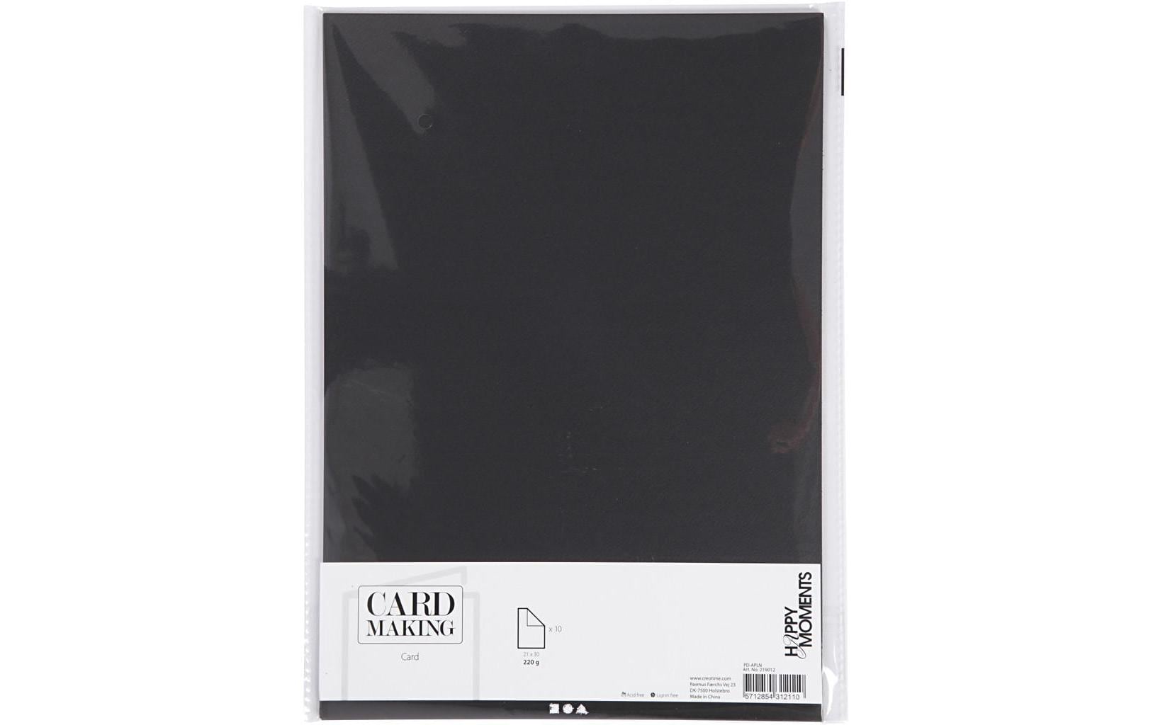 Fotokarton A4, 10 Blatt, SchwarzBastelpapier