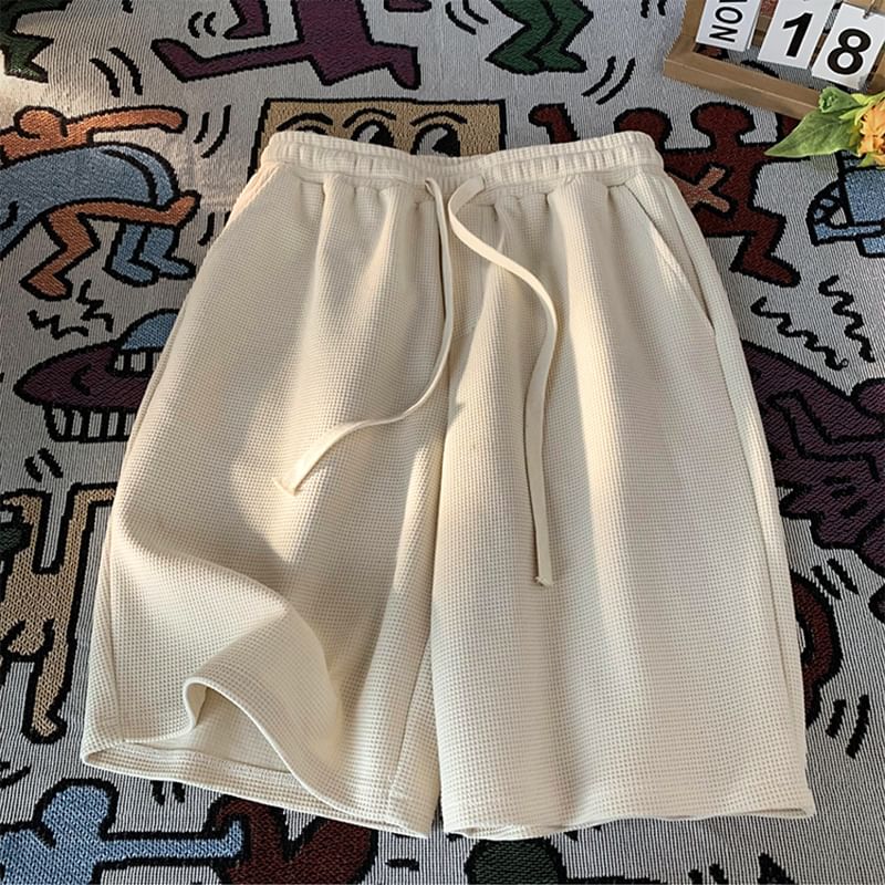 Sinlarity - Effen shorts met trekkoord in de taille