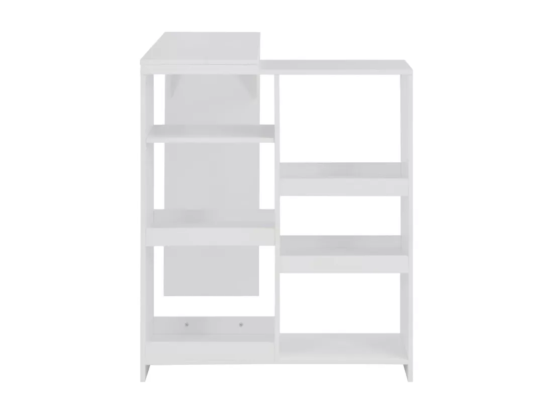Table de bar avec tablette amovible Blanc 138x39x110 cm
