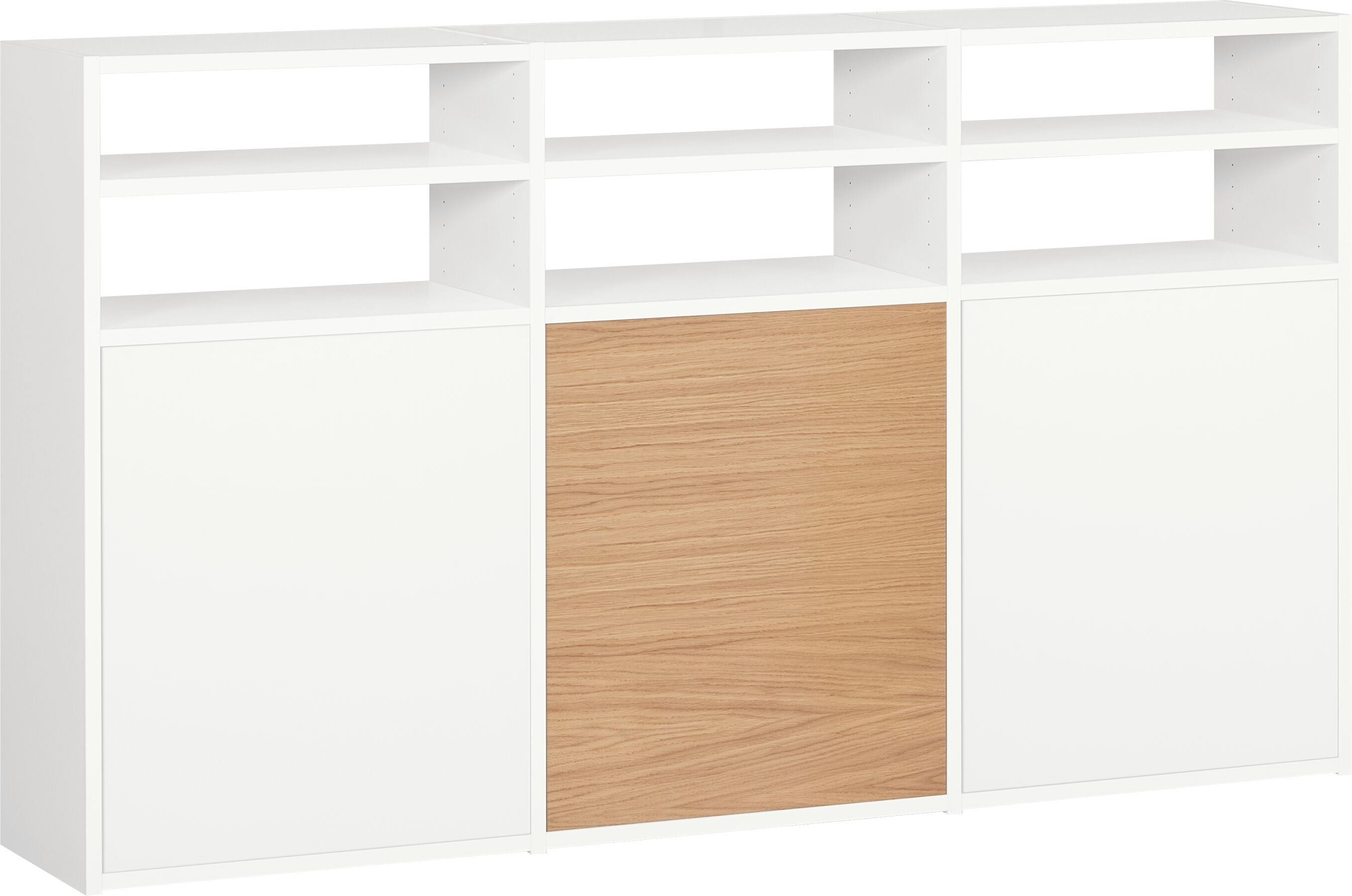 TARA Regal - Weiss / Eiche / B: 180.0 cm x T: 33.0 cm x H: 110.0 cm