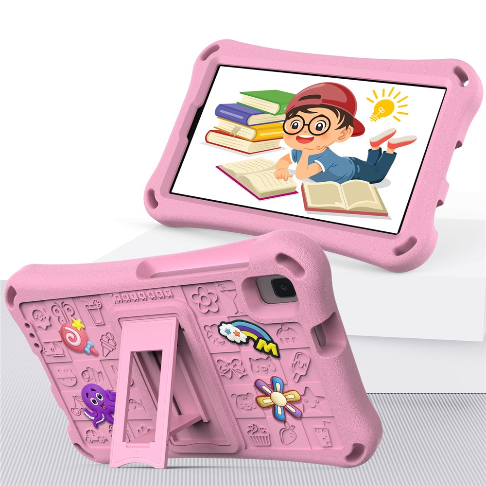 Samsung Galaxy Tab A11 / A9 Stossfeste Kinder Schaumstoff Hülle mit Griff   Kickstand   Schultergurt - Rosa