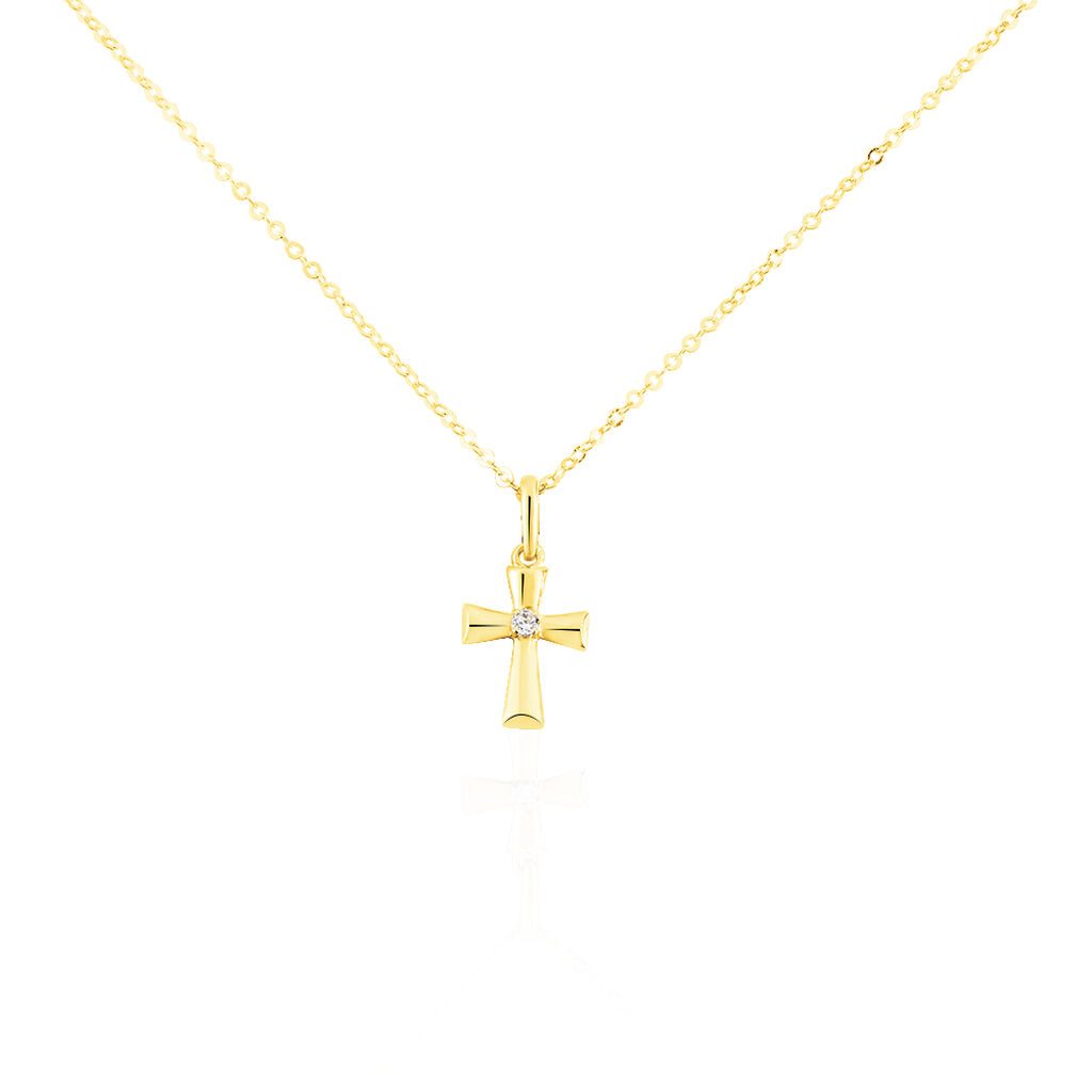 Collier Cobeia Or Jaune Oxyde De Zirconium