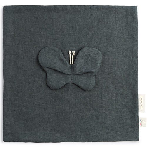 Nobodinoz knuffeldoek lin français - butterfly - green blue