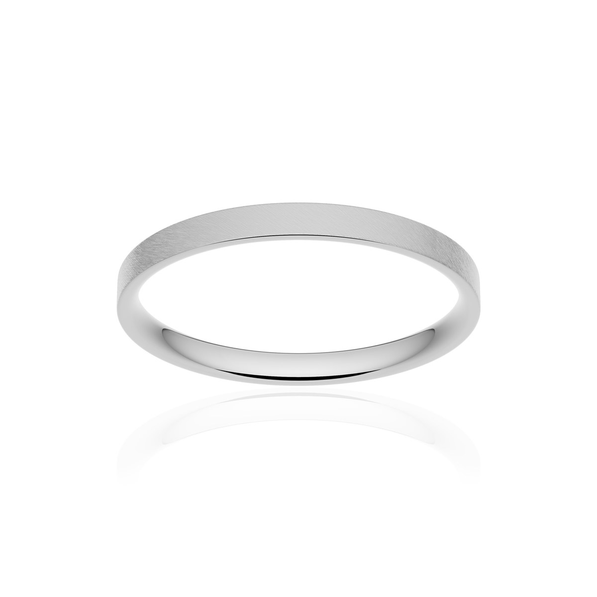 Alliance or 375 blanc givré ruban plat confort 2mm