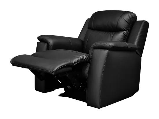 Canapé 3 places et un fauteuil relax EVASION en cuir - Noir