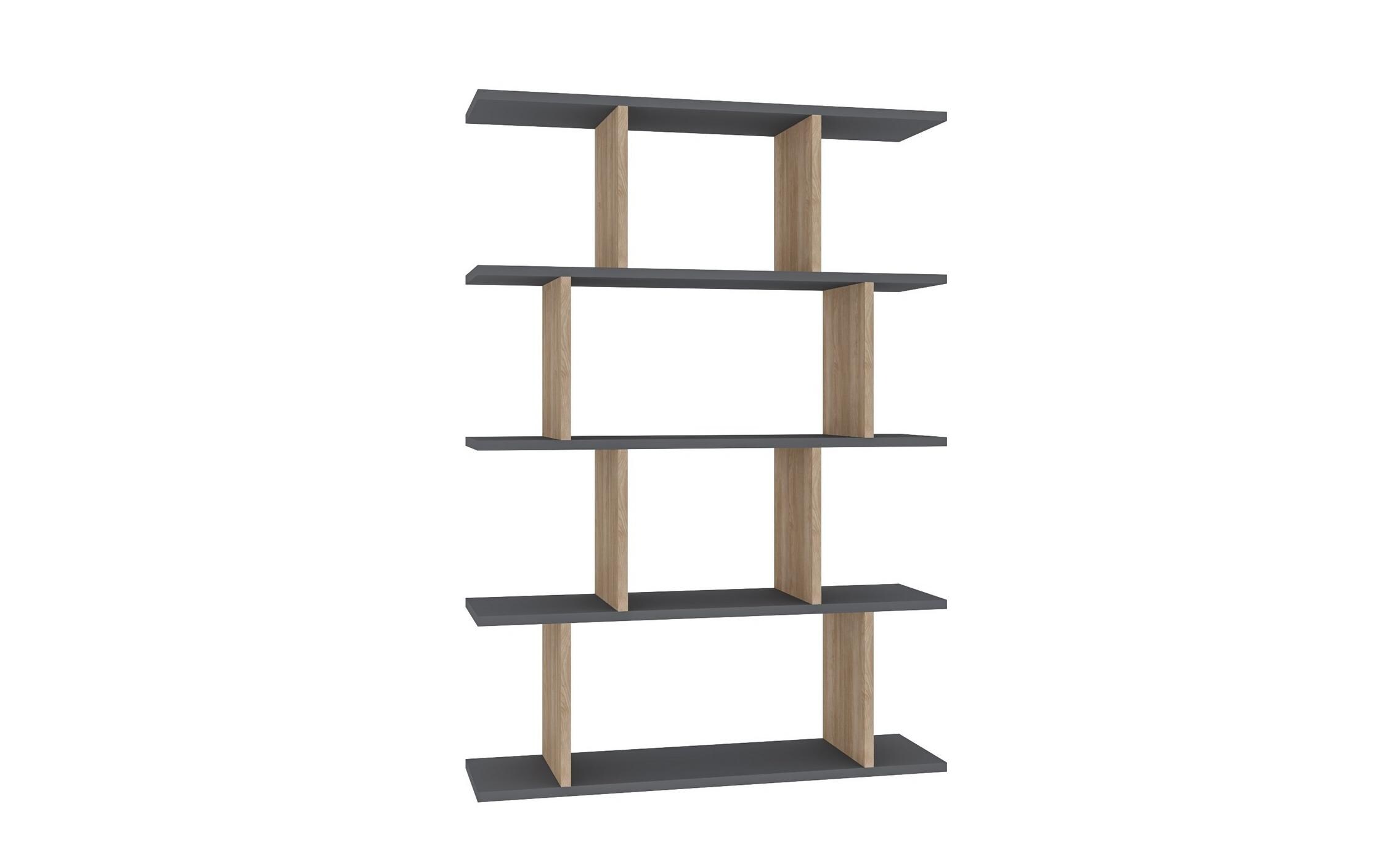 Regal Harmon 90 x 25 x 127.4 cm, Anthrazit/Braun<br>Bücherregal