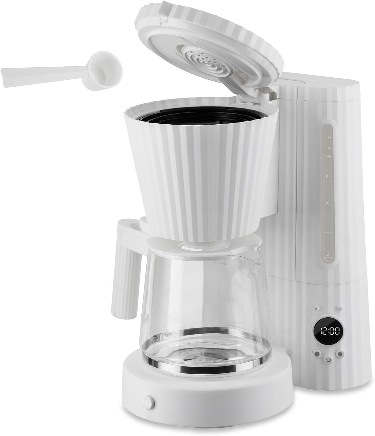 Alessi Plissé MDL14 G - Design Filterkaffeemaschine, Automatische Startfunktion, aus Thermoplastischem Harz, Europäischer Stecker 1100 W, 150 cl, Grau