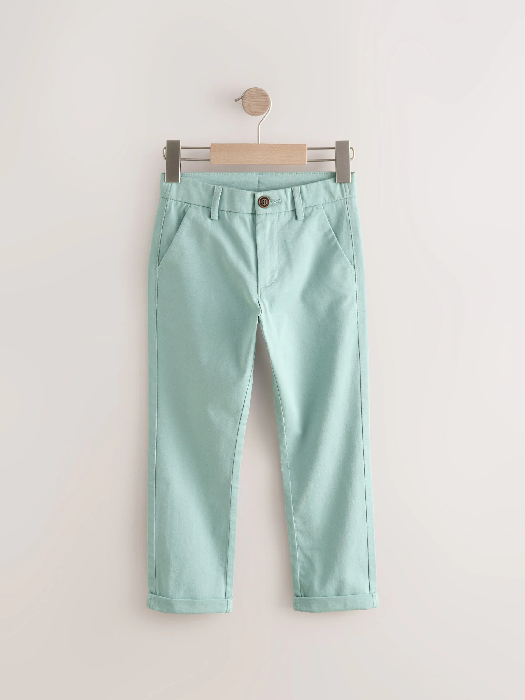 Licht mineraalgroen - Stretchy chino's (3-16jr)