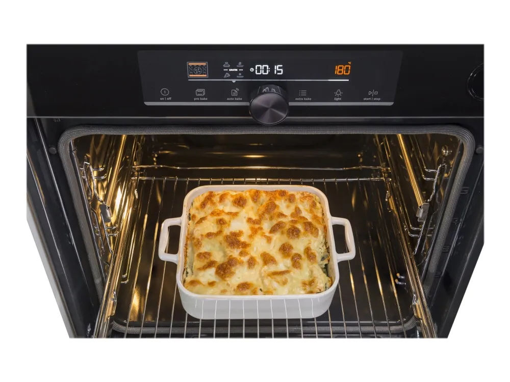 Gorenje Essential BPS6737E14BG - Ovn - med dampfunktion - til indbygning - niche - bredde: 56 cm - dybde: 55 cm - højde: 59 cm - med selv-rengøring - Klasse A  - sort