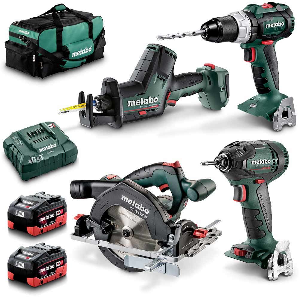 Kit combinado METABO 18V com 4 peças (2 x 5,5Ah) AU68401050