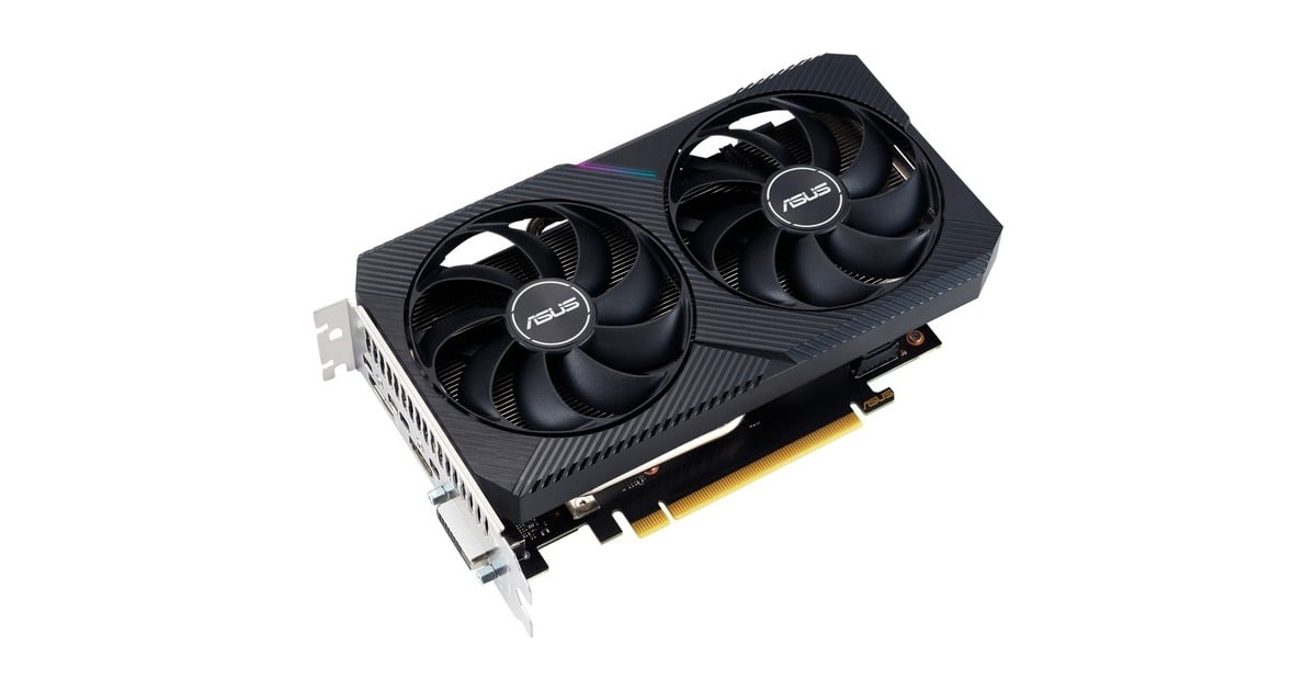 ASUSGeForce RTX 3050 DUAL V2 8GB GDDR6  grafische kaart  (Lite Hash Rate, 1x DisplayPort, 1x HDMI 2.1, DVI-D)