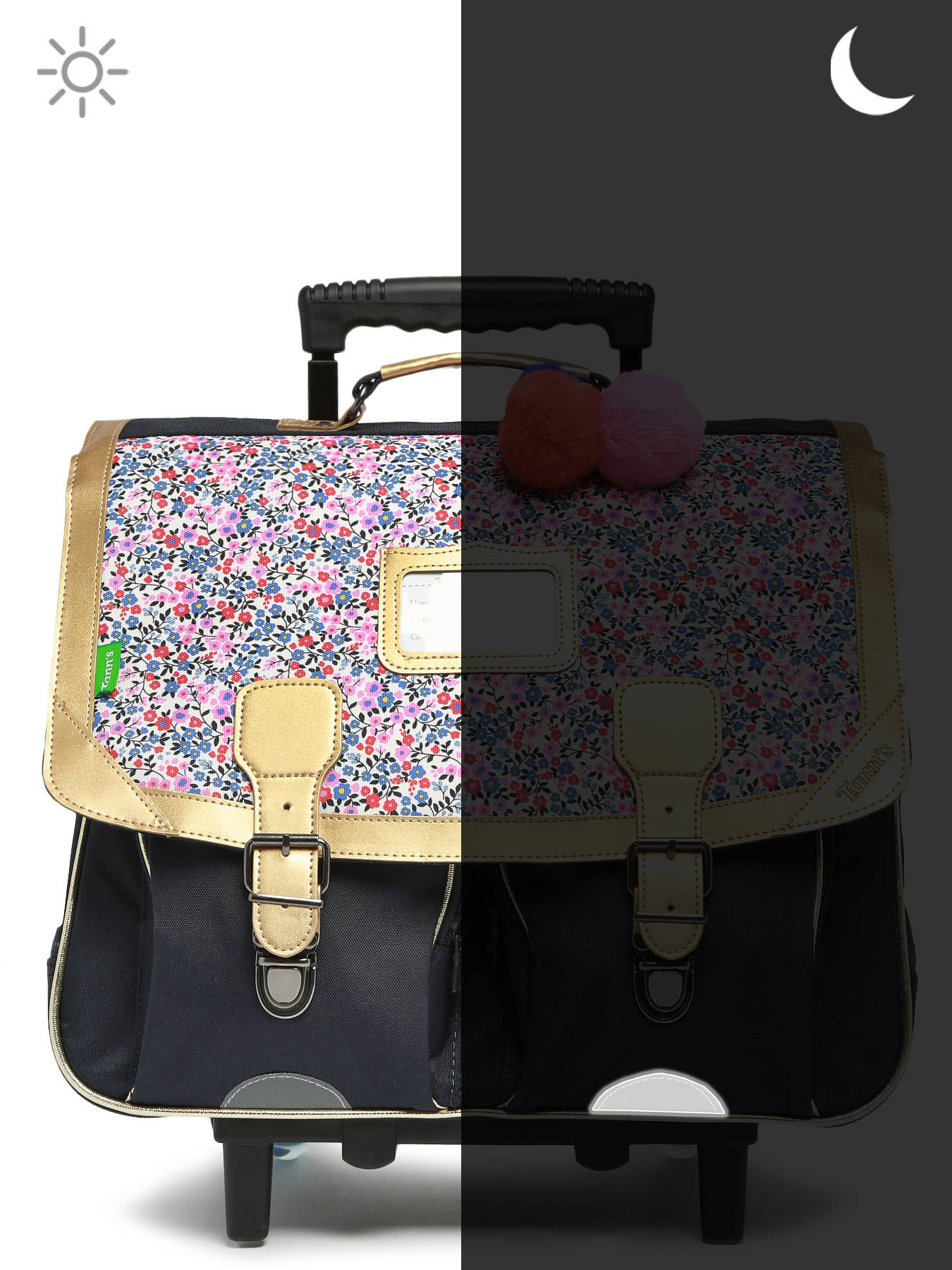 Cartable  roulettes 2 compartiments TANN'S