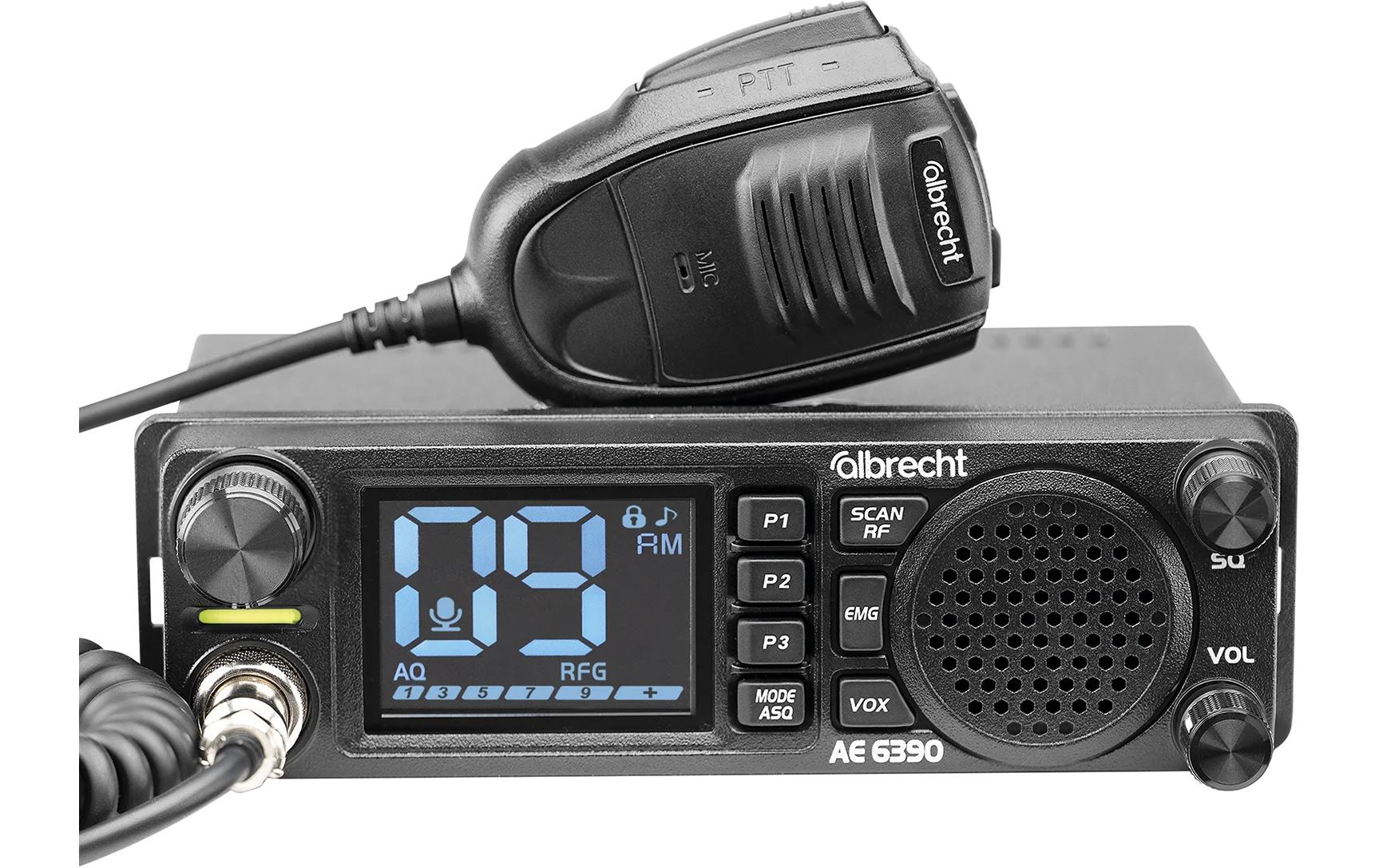 CB Funkgerät AE6390, 12 V/24 V, 4 Watt, AM / FMCB-Funkgerät mit 2.4“ Display, Frontlautsprecher und Freisprechfunktion