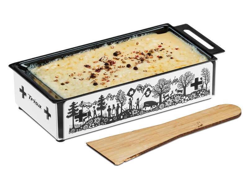 Trisa Teelicht-Raclette Kitchenette, Schwarz/Weiss Kerzen-Raclette