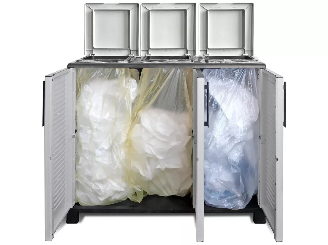 Demi-robe de polypropylène de l'éco, ligne pratique pour tirer parti de l'espace maximum, l 1020 x p370 x h 900 mm.