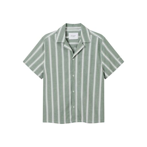 Les Deux Lawson Stripe Skjorte, Vineyard Green/White, XL