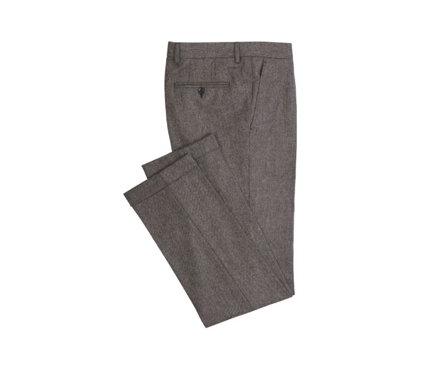 Pantalon habillé homme Chevron Taupe foncé - Lelian