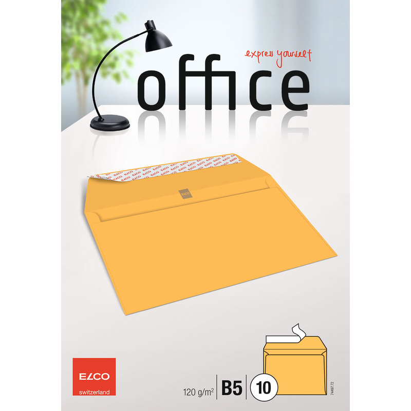 Elco Office Couvert gelb, B5, 10 Stück