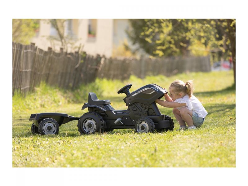 Smoby Traktor Farmer XL Schwarz Aufsitztraktor mit Anhänger