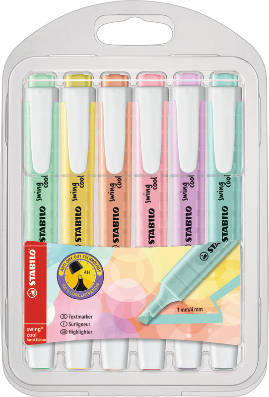 Marcadores Swing Cool Pastel 6 unidades Stabilo