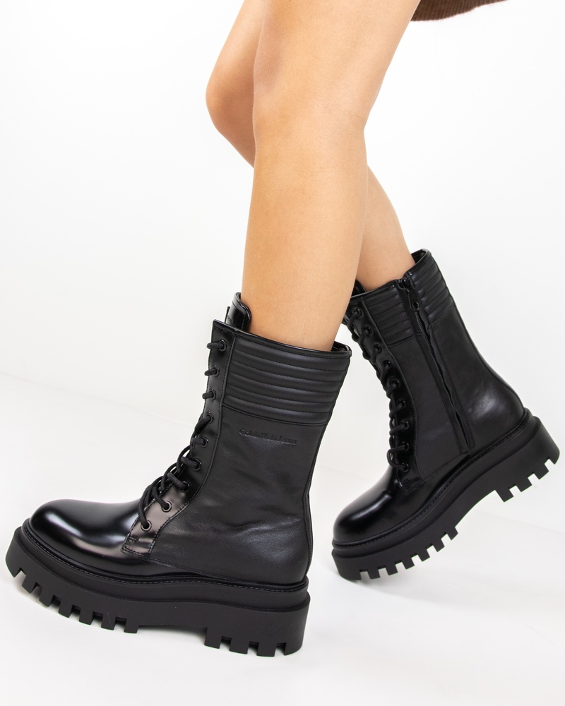 Calvin Klein Knee Boot Bikerboots  - zwart