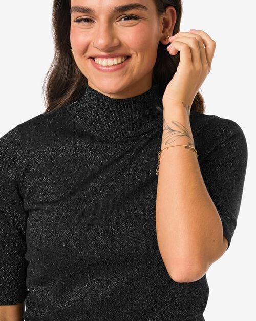 pull femme Lily avec paillettes noir