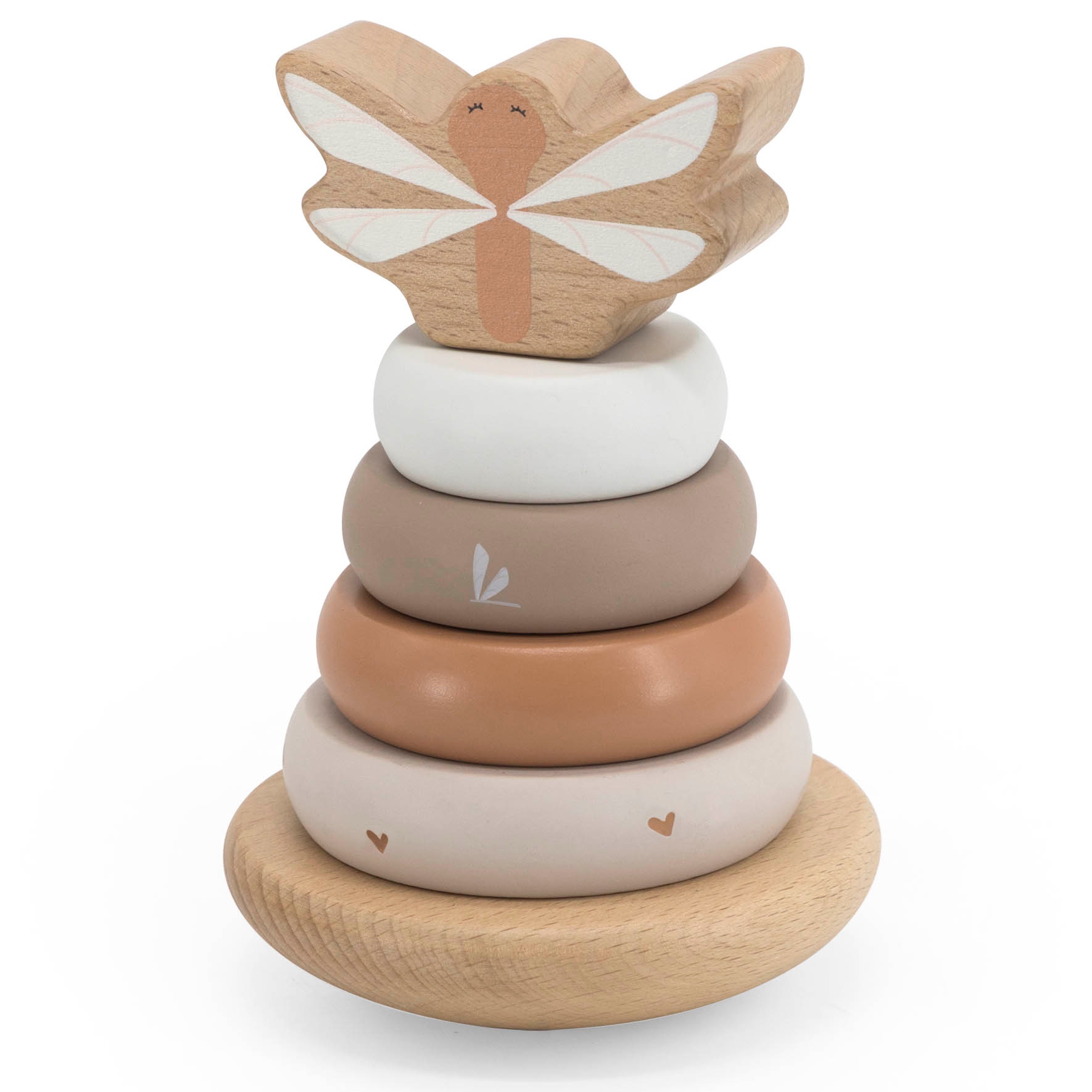 Label Label houten stapelring beige