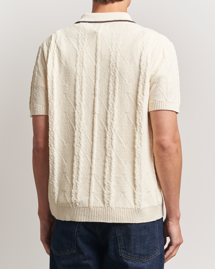 NN07 Gustav Bouclé Half Zip Polo Ivory