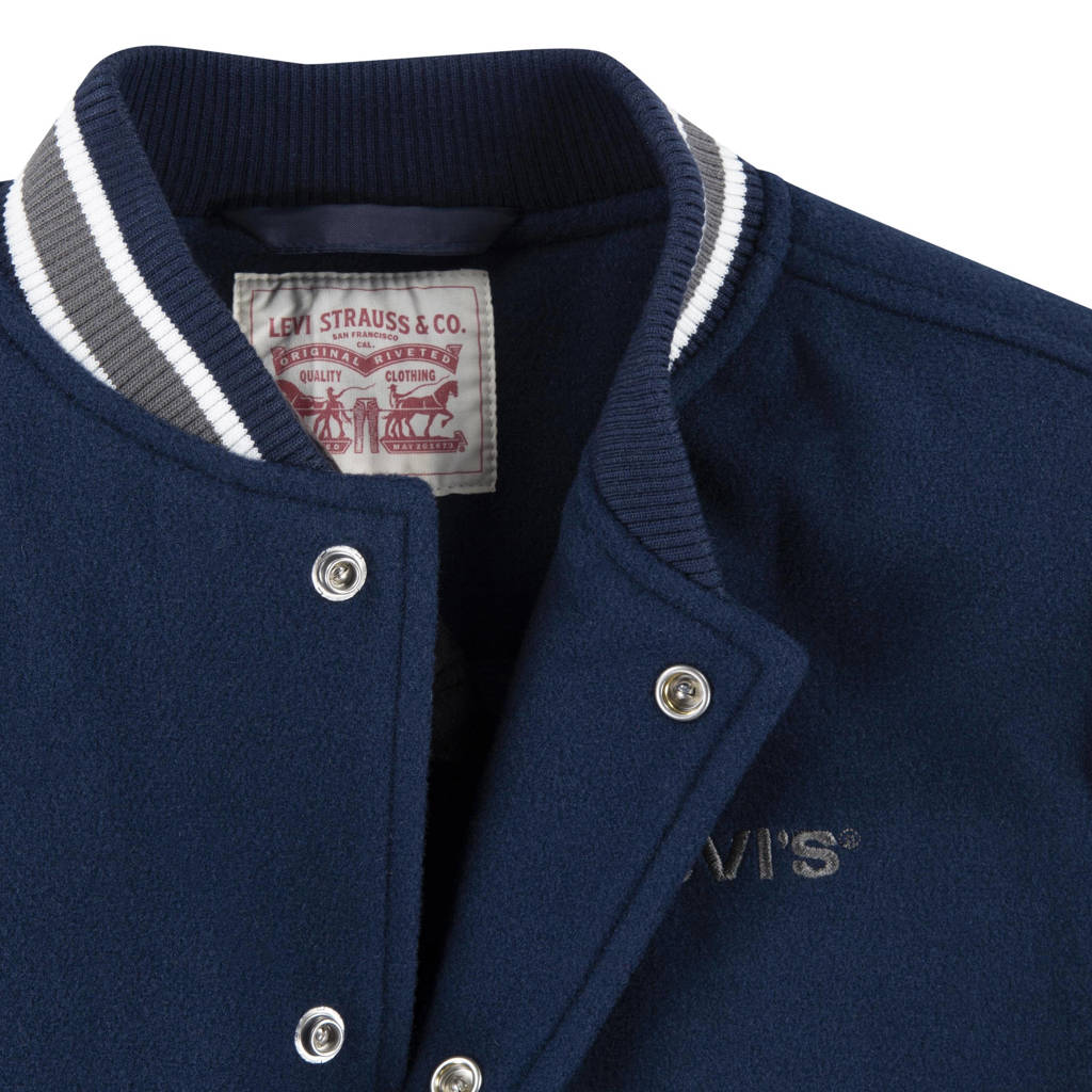 Levi's imitatieleren bomberjack winter donkerblauw/antraciet