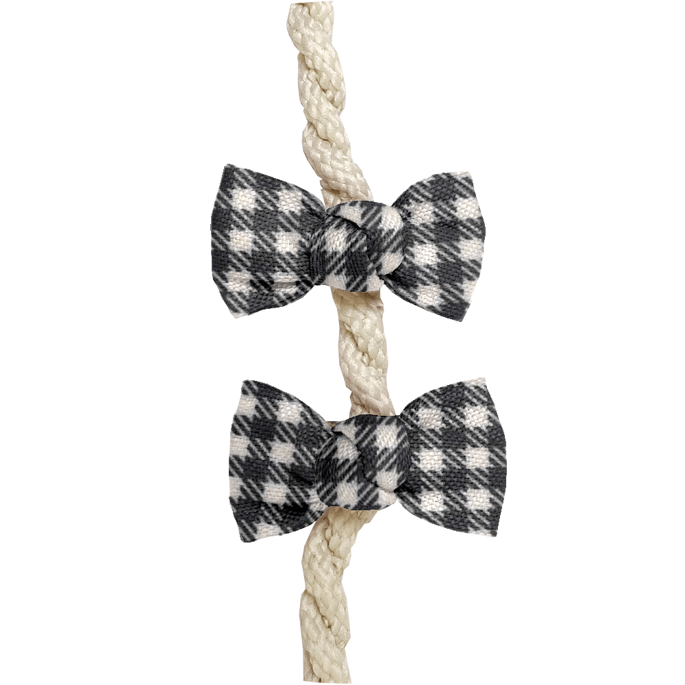 Barrettes Clic-Clac Petits Noeuds Vichy Noir
