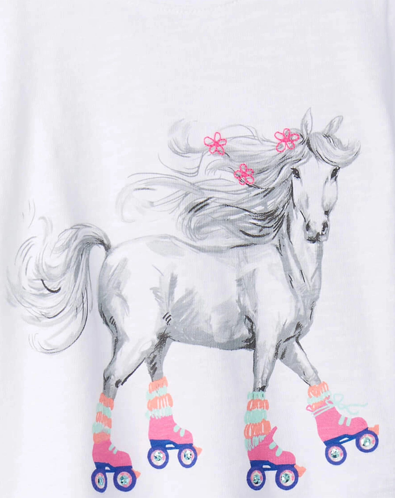T-Shirt ROLLER SKATES in weiß