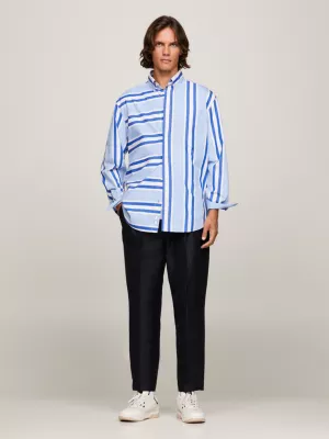 Camisa de corte regular com listras mistas